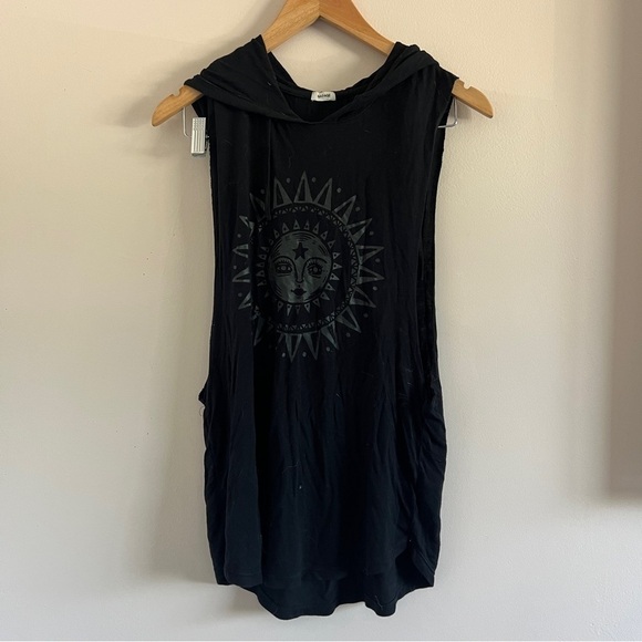 Garage Black Sun Graphic Muscle Hoodie Tank – Size Small - Picture 1 of 6